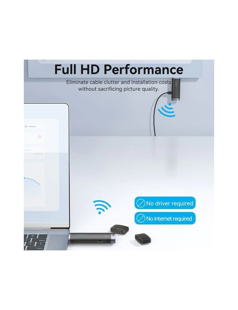 Adaptador de vídeo inalámbrico HDMI a HDMI Vention ADCB0