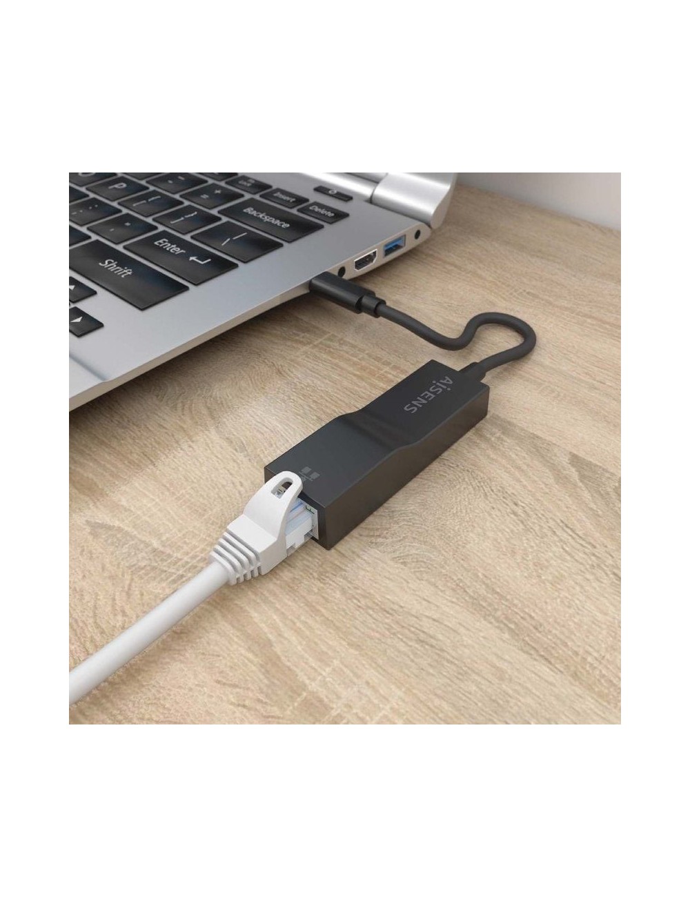 Adaptador USB Tipo-C - RJ45 Aisens A109-0765/ 1000 Mbps