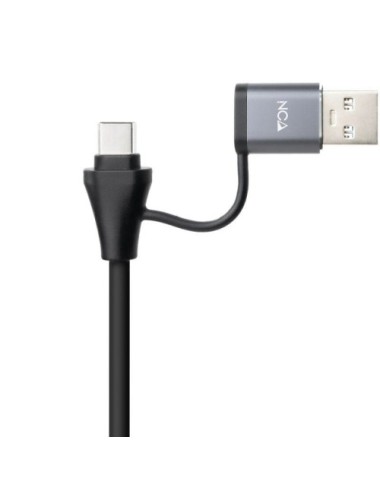 Adaptador USB Macho + USB Tipo-C Macho - RJ45 Nanocable 10.03.0411/ 1000Mbps