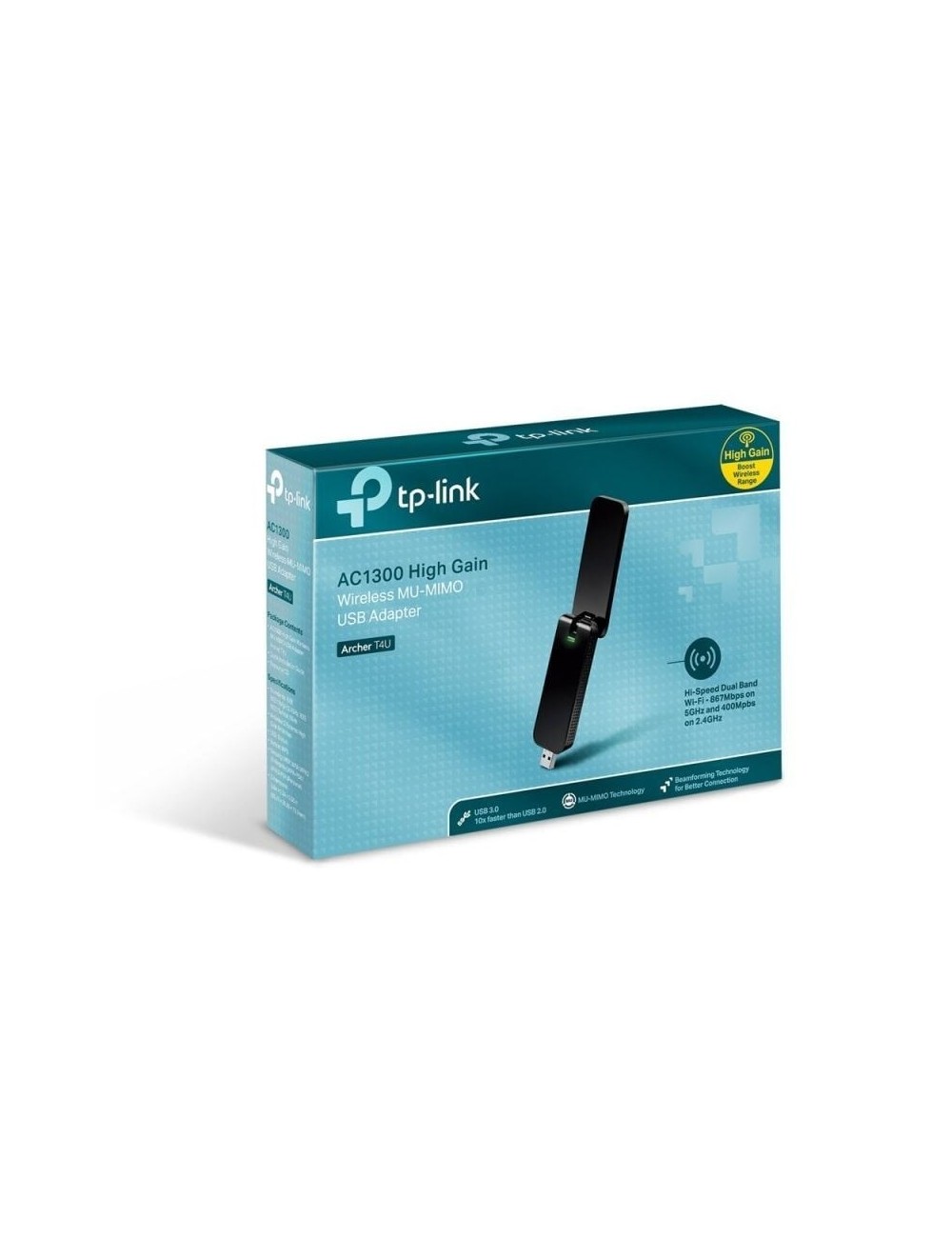 Adaptador USB - WiFi TP-Link Archer T4U V2 1300Mbps
