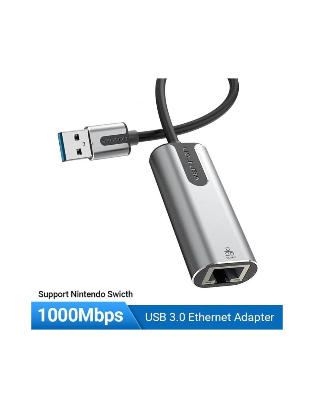 Adaptador USB 3.0 - RJ45 Vention CEWHB/ 1000Mbps