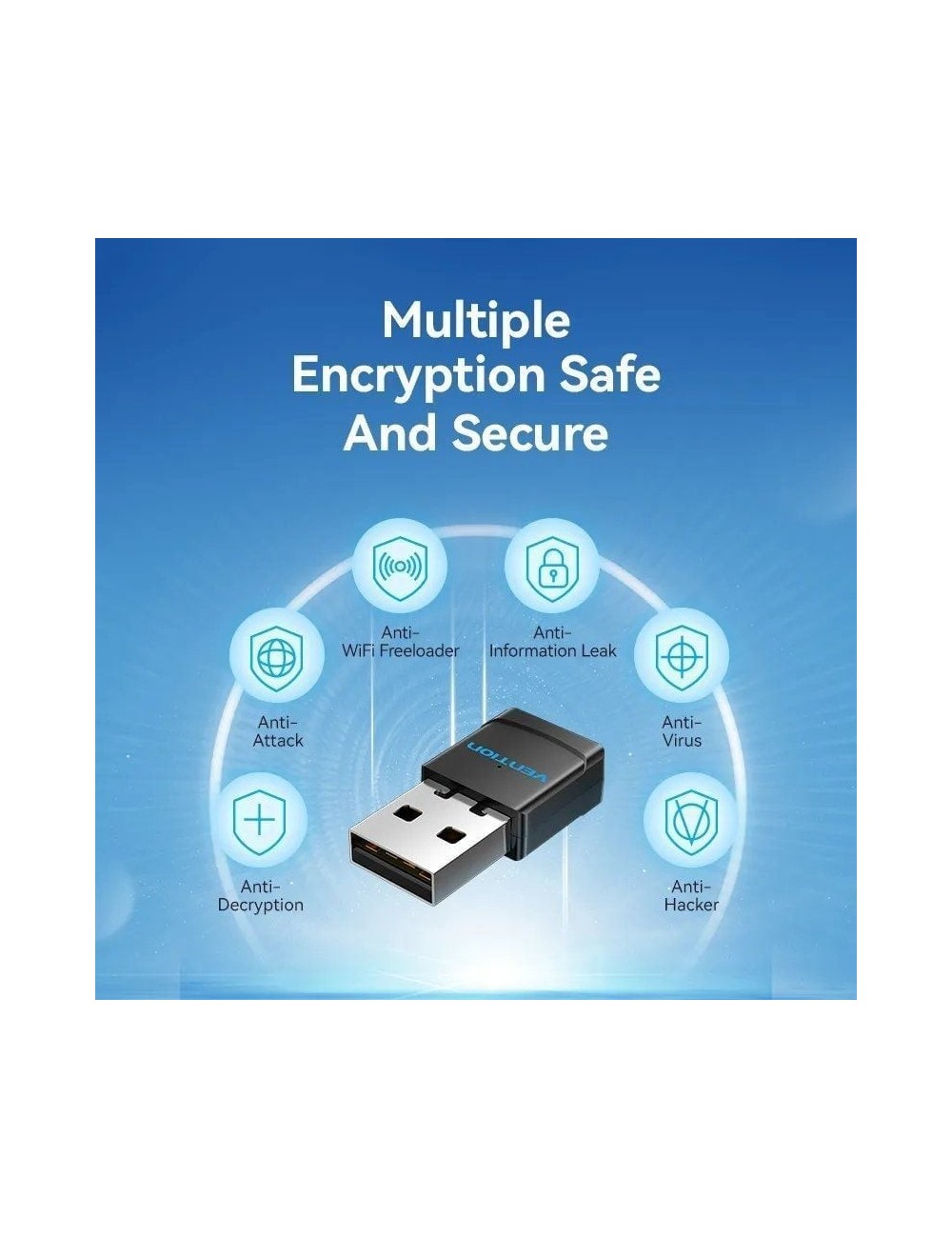 Adaptador USB - WiFi Vention KDSB0/ 433Mbps