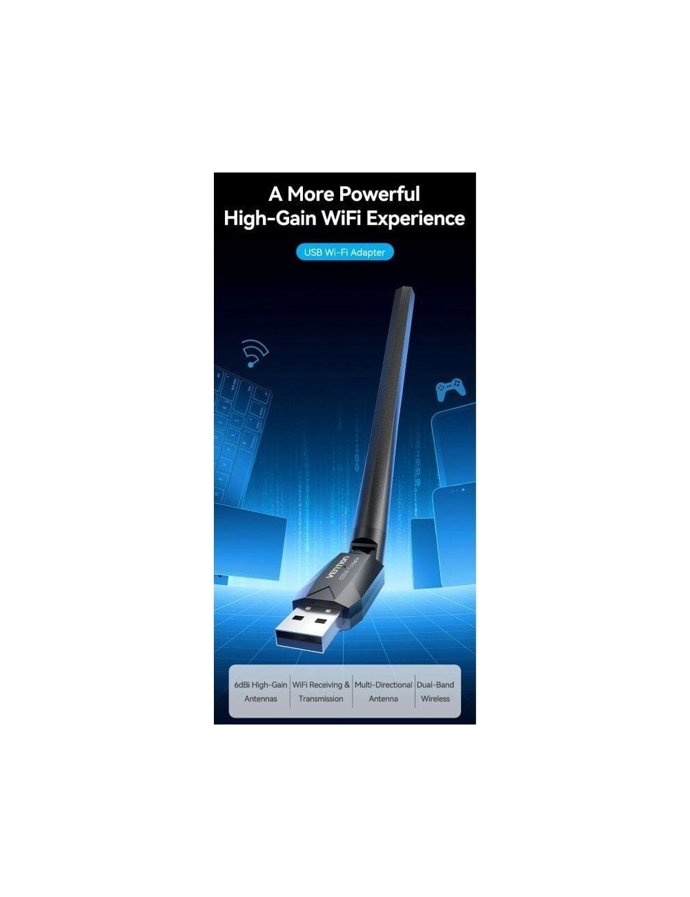 Adaptador USB - WiFi Vention KDTB0/ 650Mbps