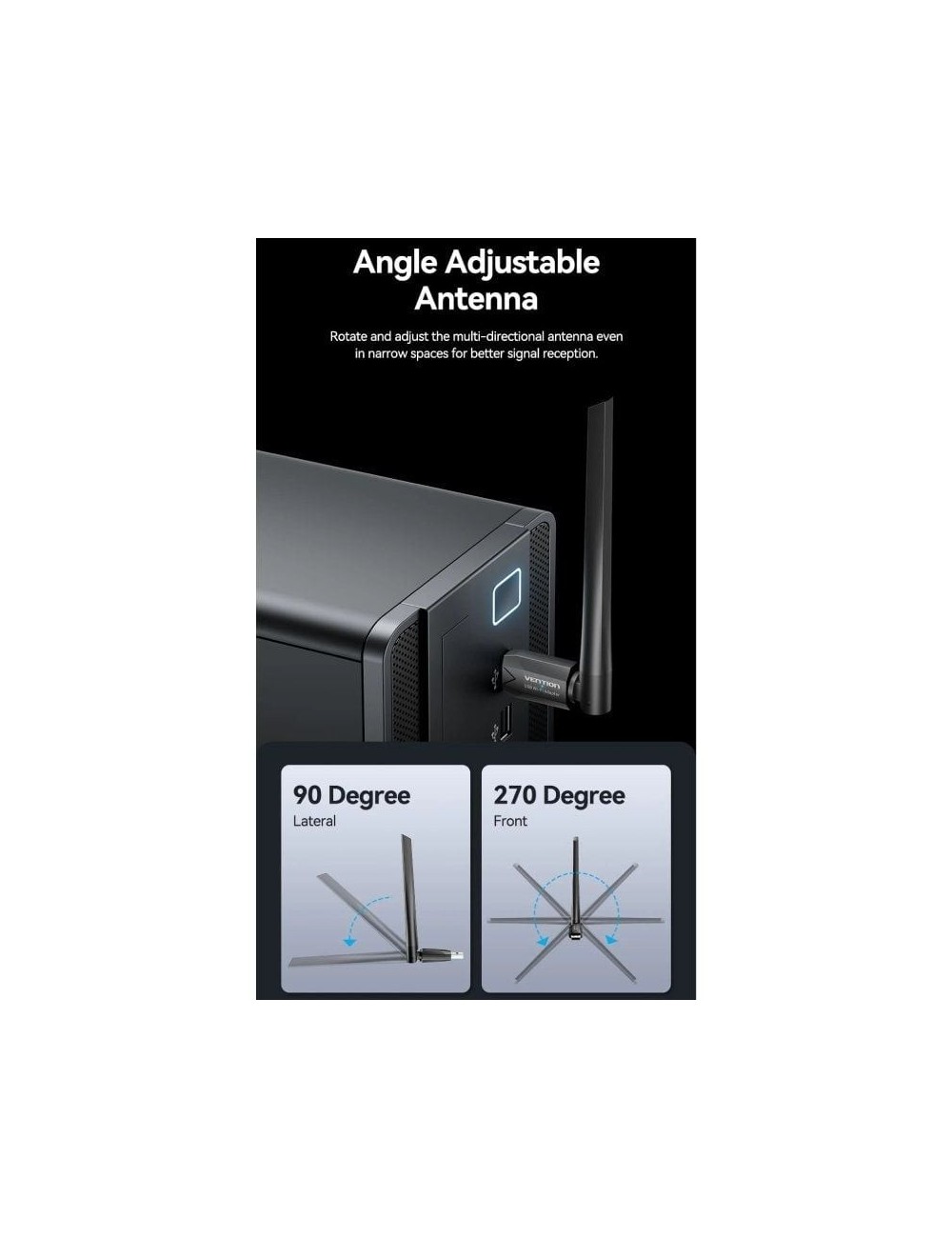 Adaptador USB - WiFi Vention KDTB0/ 650Mbps
