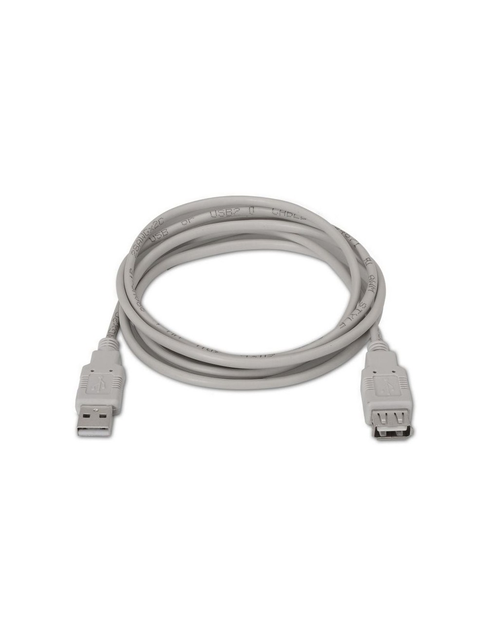 Cable Alargador USB 2.0 Aisens A101-0014/ USB Macho - USB Hembra/ Hasta 2.5W/ 60Mbps/ 3m/ Beige