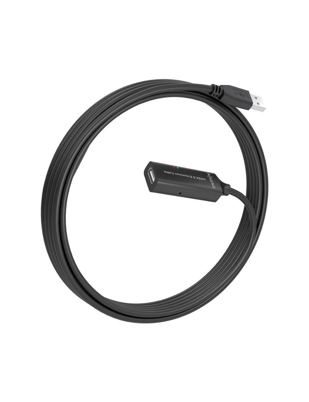 Cable Alargador USB 2.0 Aisens A101-0914/ USB Macho - USB Hembra/ 5m/ Negro