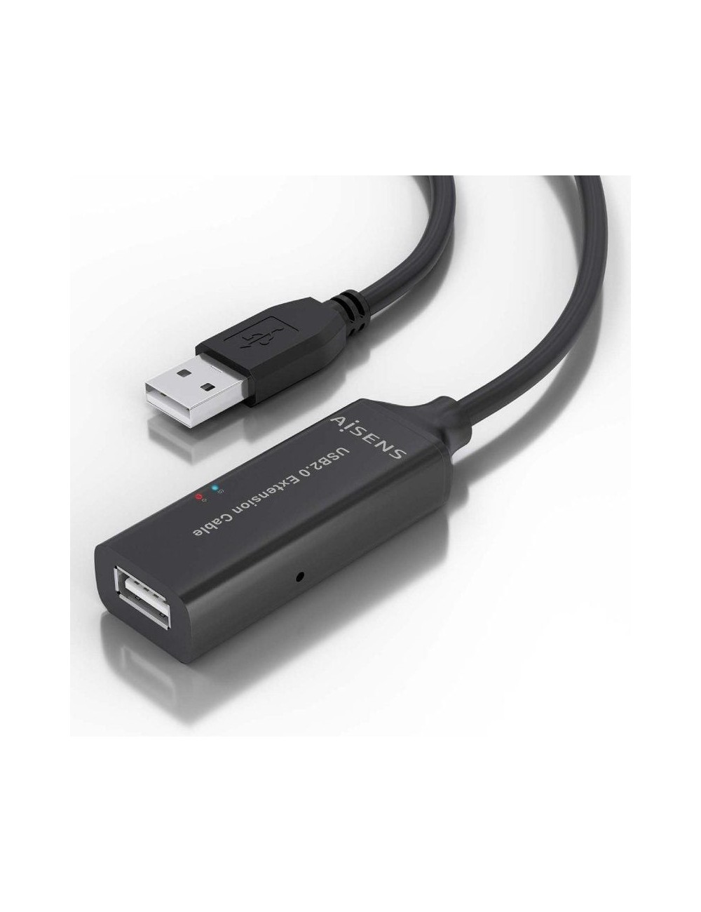Cable Alargador USB 2.0 Aisens A101-0914/ USB Macho - USB Hembra/ 5m/ Negro