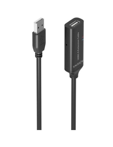 Cable Alargador USB 2.0 Aisens A101-0916/ USB Macho - USB Hembra/ 15m/ Negro