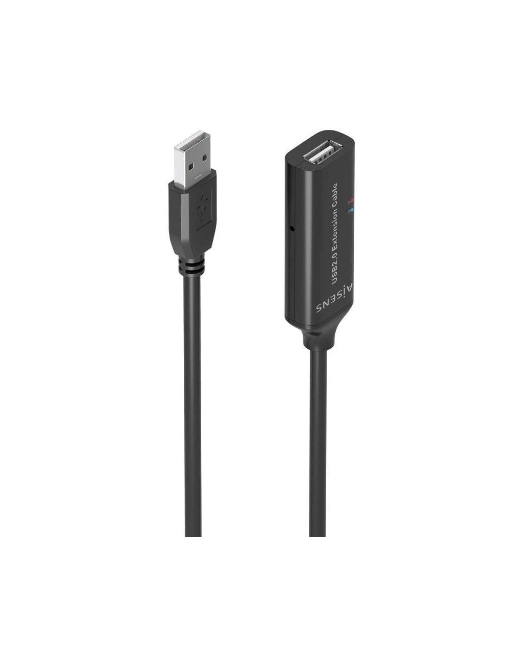 Cable Alargador USB 2.0 Aisens A101-0916/ USB Macho - USB Hembra/ 15m/ Negro