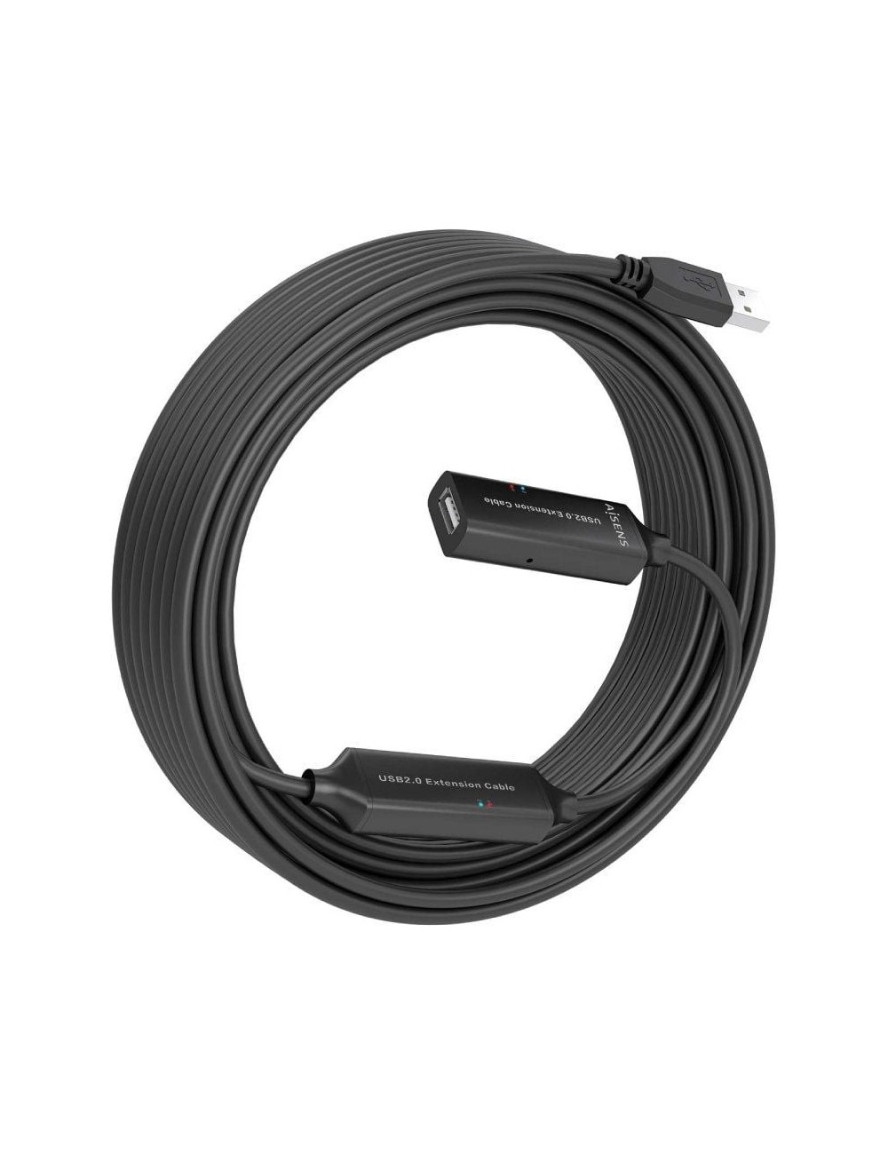 Cable Alargador USB 2.0 Aisens A101-0916/ USB Macho - USB Hembra/ 15m/ Negro