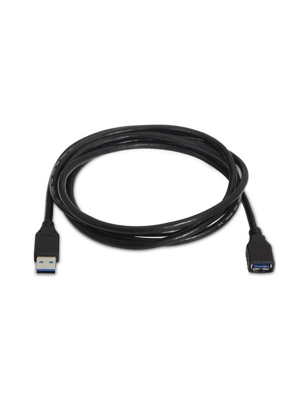 Cable Alargador USB 3.0 Aisens A105-0041/ USB Macho - USB Hembra/ Hasta 9W/ 625Mbps/ 1m/ Negro