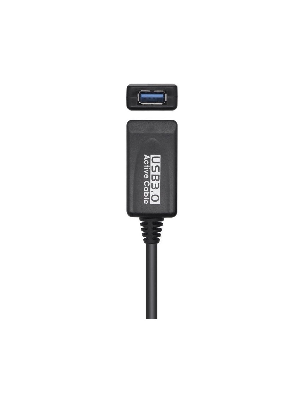 Cable Alargador USB 3.0 con Amplificador Aisens A105-0525/ USB Macho - USB Hembra/ Hasta 9W/ 625Mbps/ 5m/ Negro