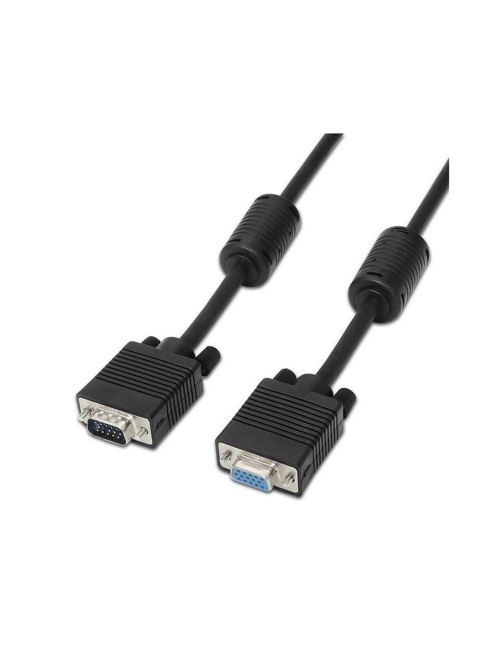 Cable Alargador SVGA Aisens A113-0078/ VGA Macho - VGA Hembra/ Hasta 3W/ 10Mbps/ 1.8m/ Negro