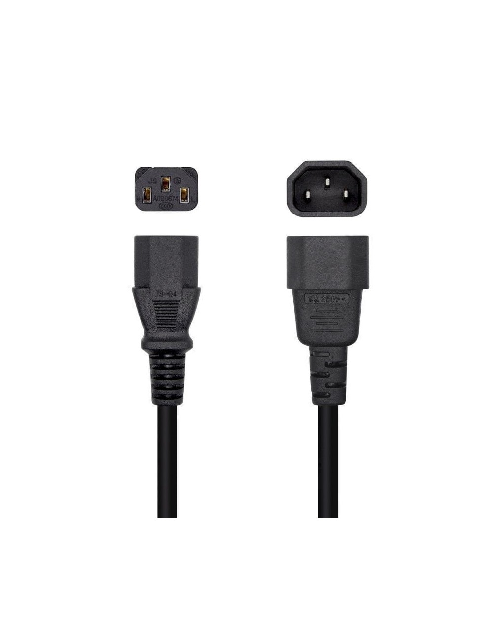 Cable Alimentación Aisens A132-0532/ IEC C13 Hembra - IEC C14 Macho/ 10m/ Negro