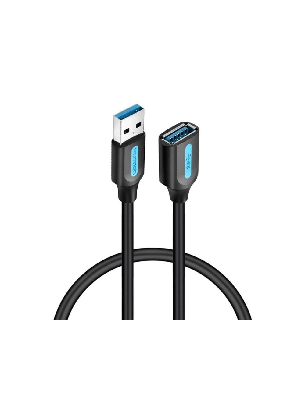Cable Alargador USB 3.0 Vention CBHBH/ USB Macho - USB Hembra/ 5Gbps/ 2m/ Negro