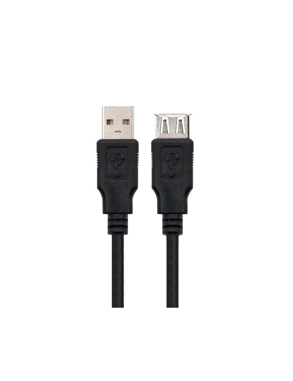 Cable Alargador USB 2.0 Nanocable 10.01.0203-BK/ USB Macho - USB Hembra/ 1.8m/ Negro