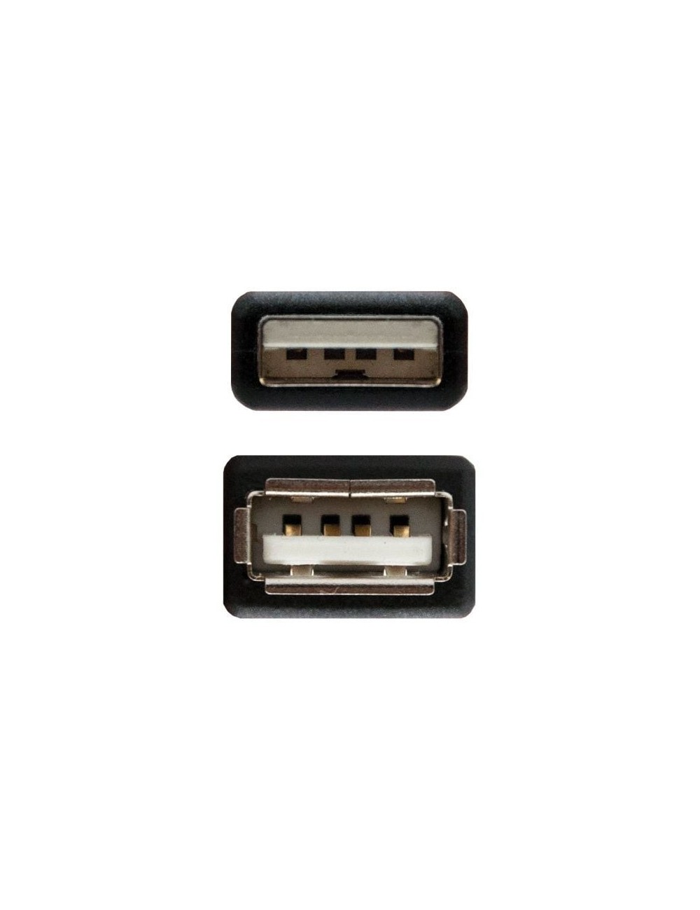 Cable Alargador USB 2.0 Nanocable 10.01.0203-BK/ USB Macho - USB Hembra/ 1.8m/ Negro