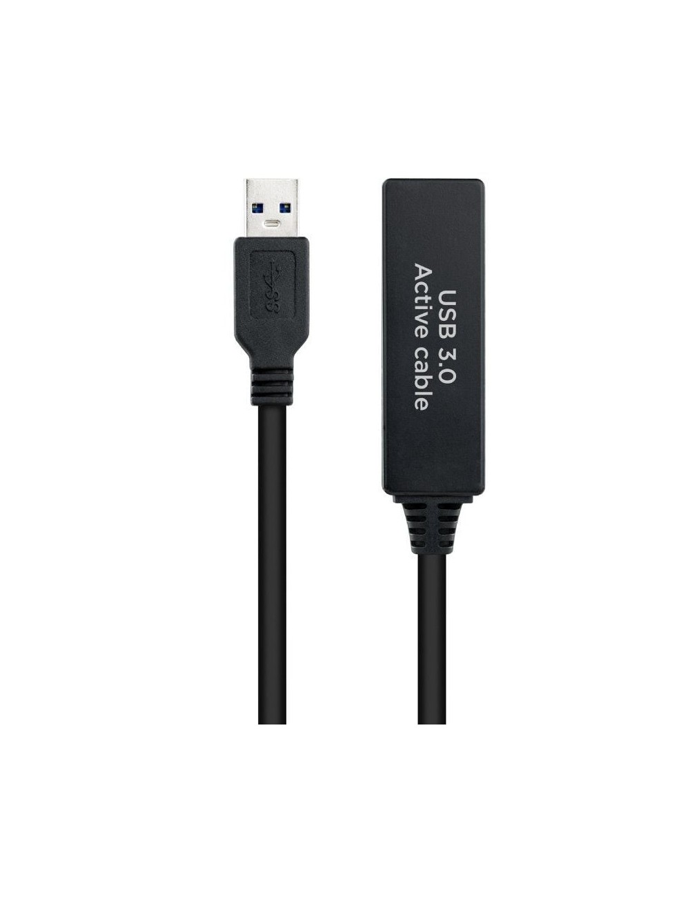 Cable Alargador Amplificador USB 3.0 Nanocable 10.01.0312/ USB Macho - USB Hembra/ 10m/ Negro