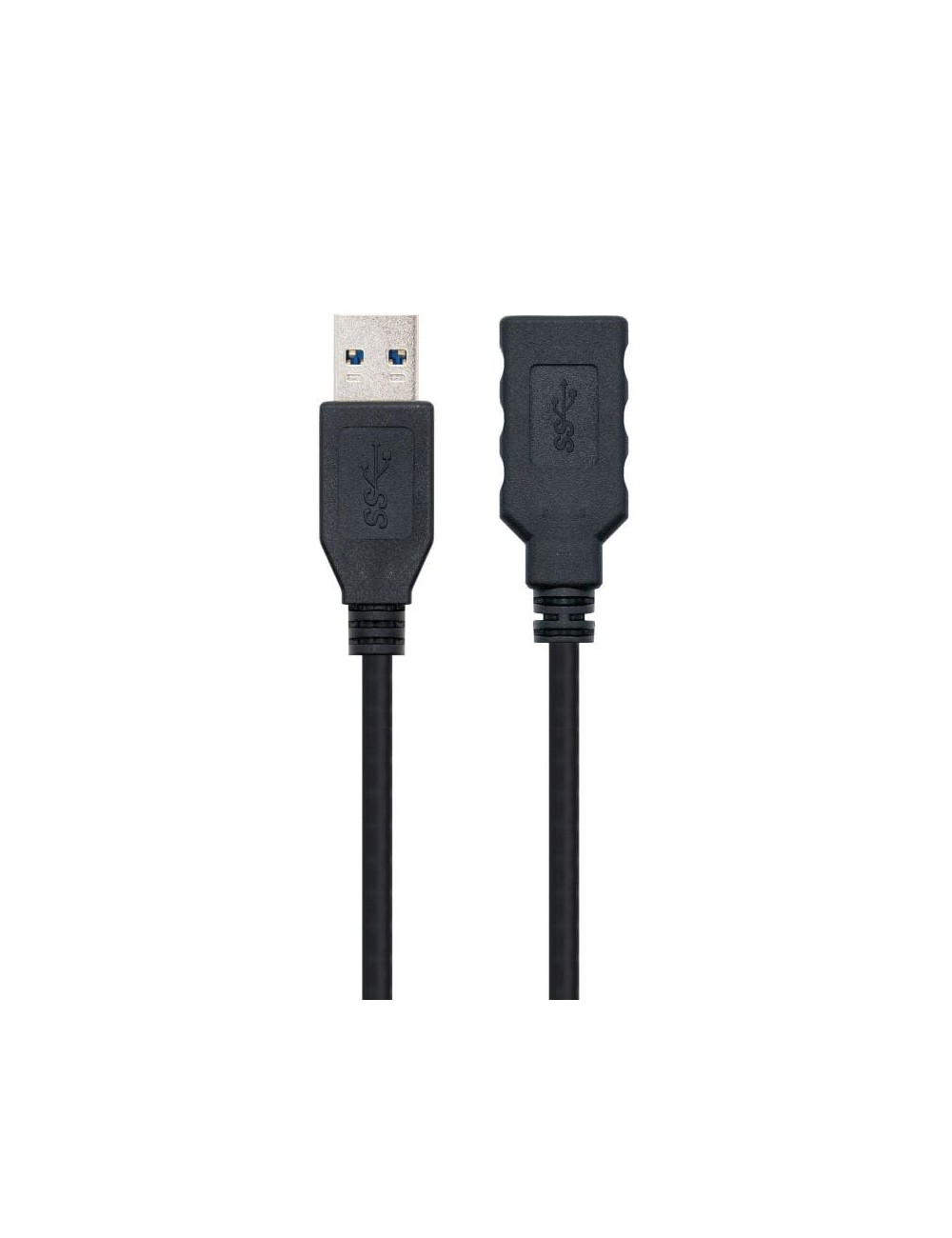 Cable Alargador USB 3.0 Nanocable 10.01.0902-BK/ USB Macho - USB Hembra/ 2m/ Negro