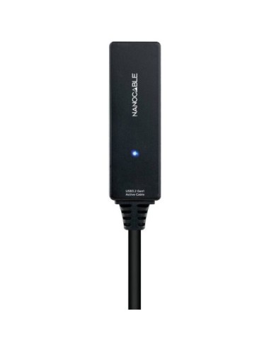 Cable Alargador USB Tipo-C 3.2 con Amplificador Nanocable 10.01.1311/ USB Tipo-C Macho - USB Tipo-C Hembra/ 5m/ Negro