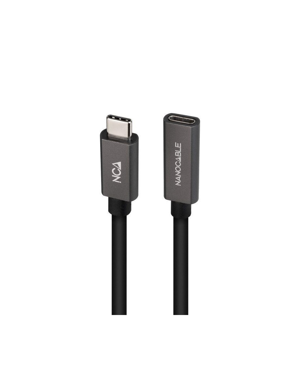 Cable Alargador USB 3.2 Nanocable 10.01.4400/ USB Tipo-C Macho - USB Tipo-C Hembra/ 50cm/ Negro