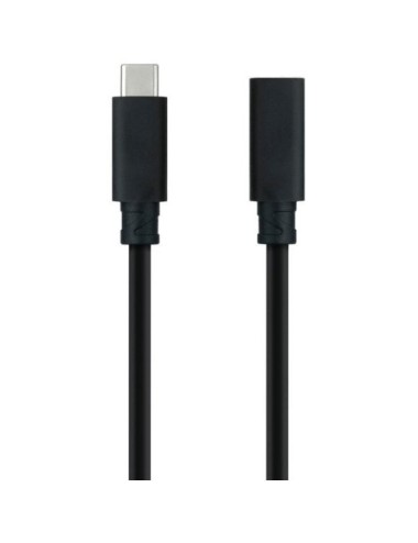 Cable Alargador USB Tipo-C 3.2 Nanocable 10.01.4501/ USB Tipo-C Macho - USB Tipo-C Hembra/ 1m/ Negro