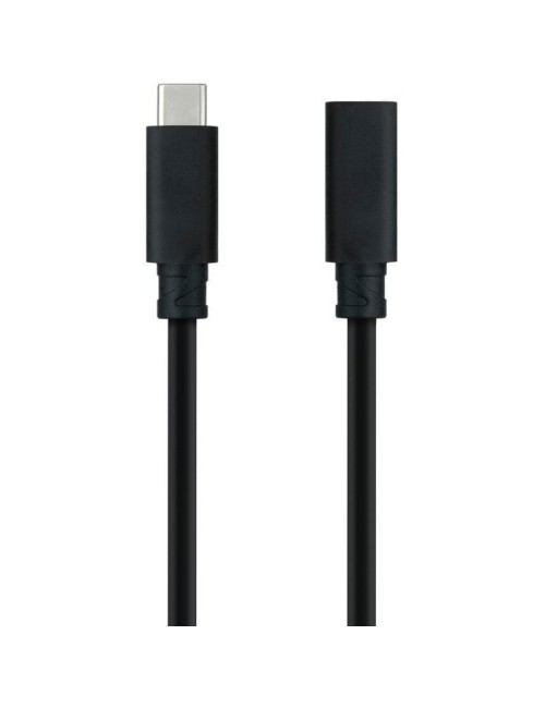 Cable Alargador USB Tipo-C 3.2 Nanocable 10.01.4502/ USB Tipo-C Macho - USB Tipo-C Hembra/ 2m/ Negro