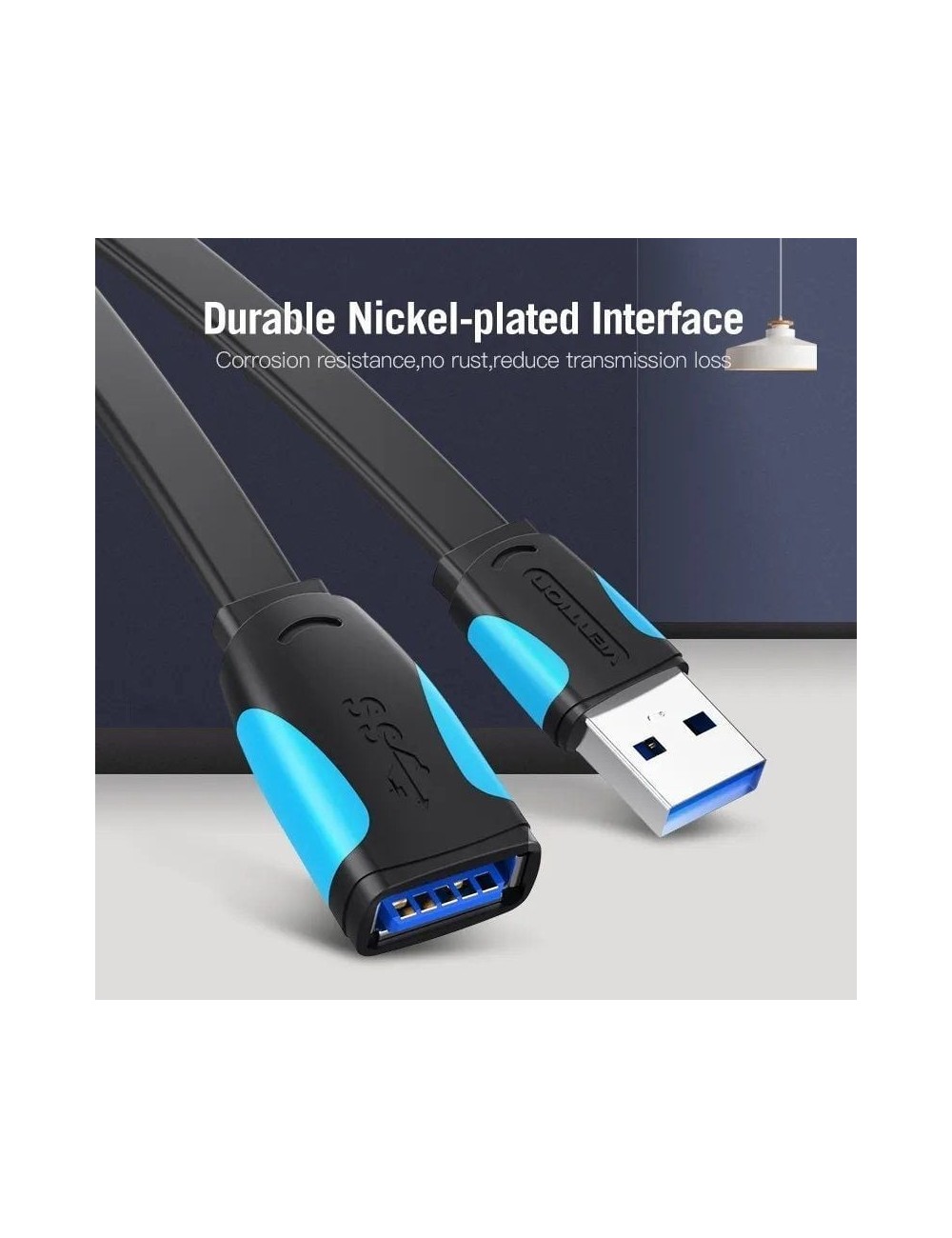 Cable Alargador USB 3.0 Vention VAS-A13-B150/ USB Macho - USB Hembra/ 5Gbps/ 1.5m/ Negro y Azul