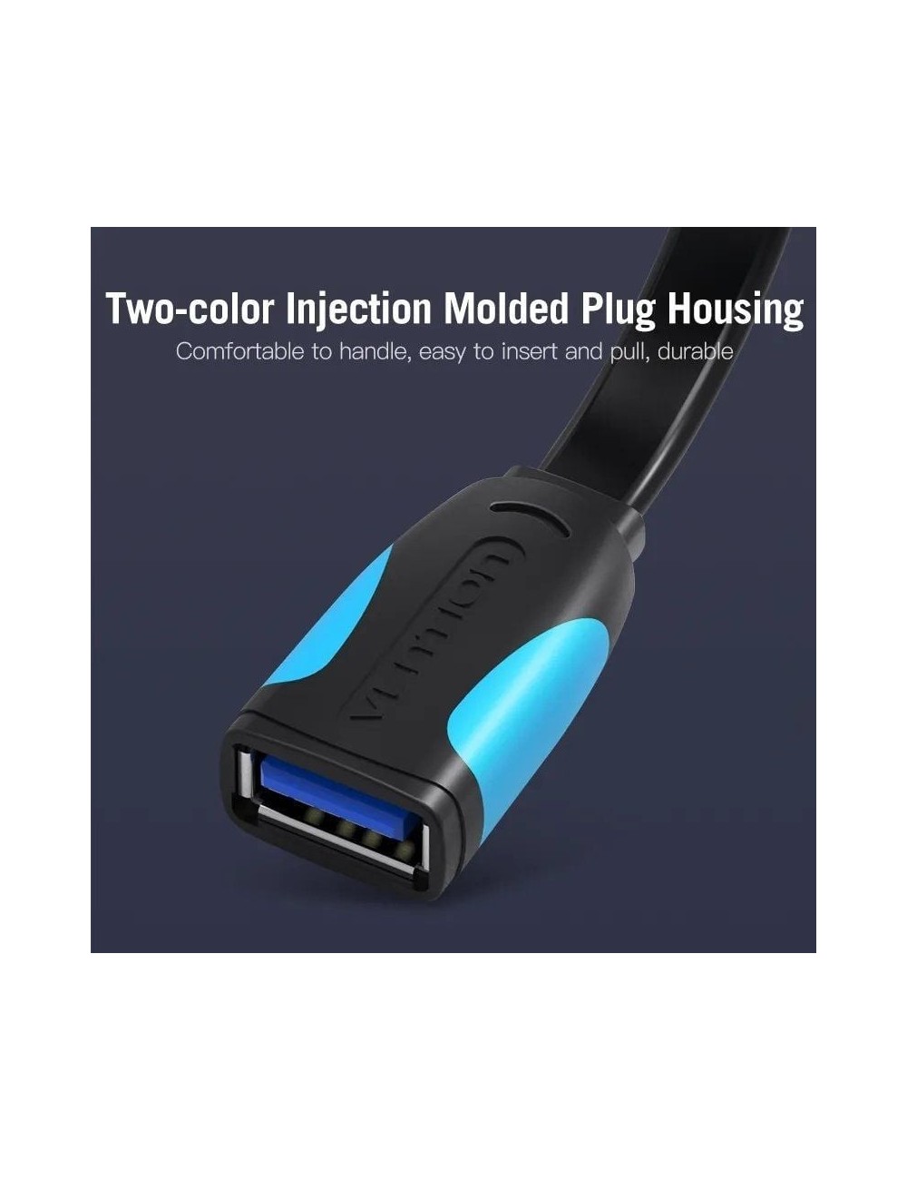 Cable Alargador USB 3.0 Vention VAS-A13-B300/ USB Macho - USB Hembra/ 5Gbps/ 3m/ Negro y Azul