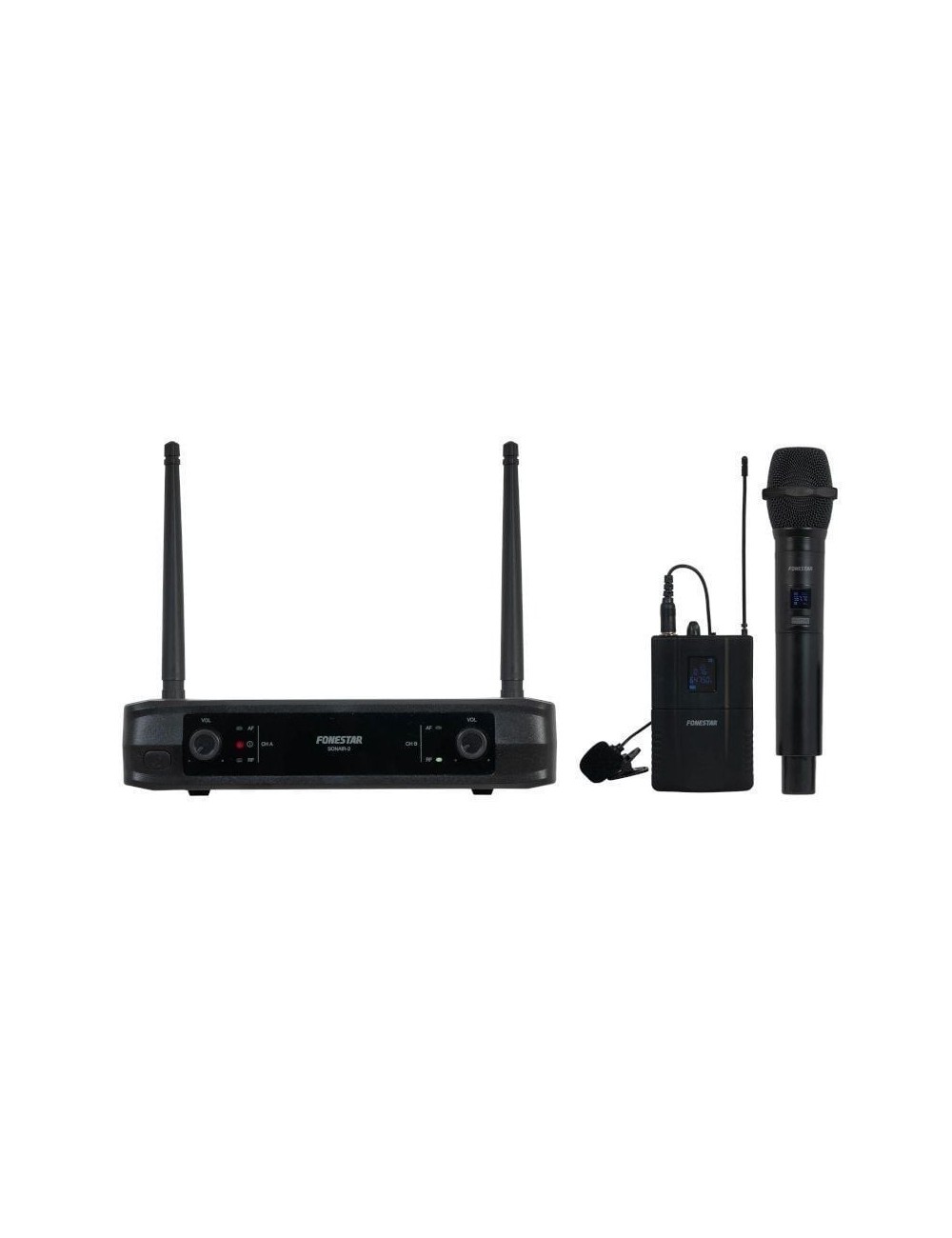 Micrófono Inalámbrico Doble Mano y Petaca UHF Fonestar SONAIR-2MP/ Incluye Receptor