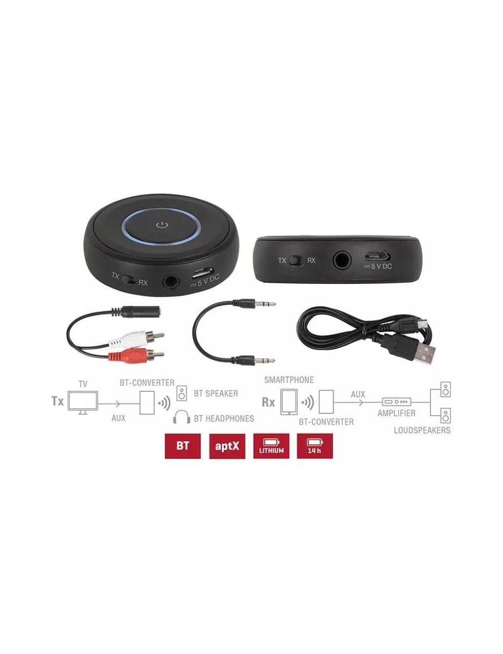 Transmisor y Receptor de Audio Inalámbrico Fonestar BT-CONVERTER