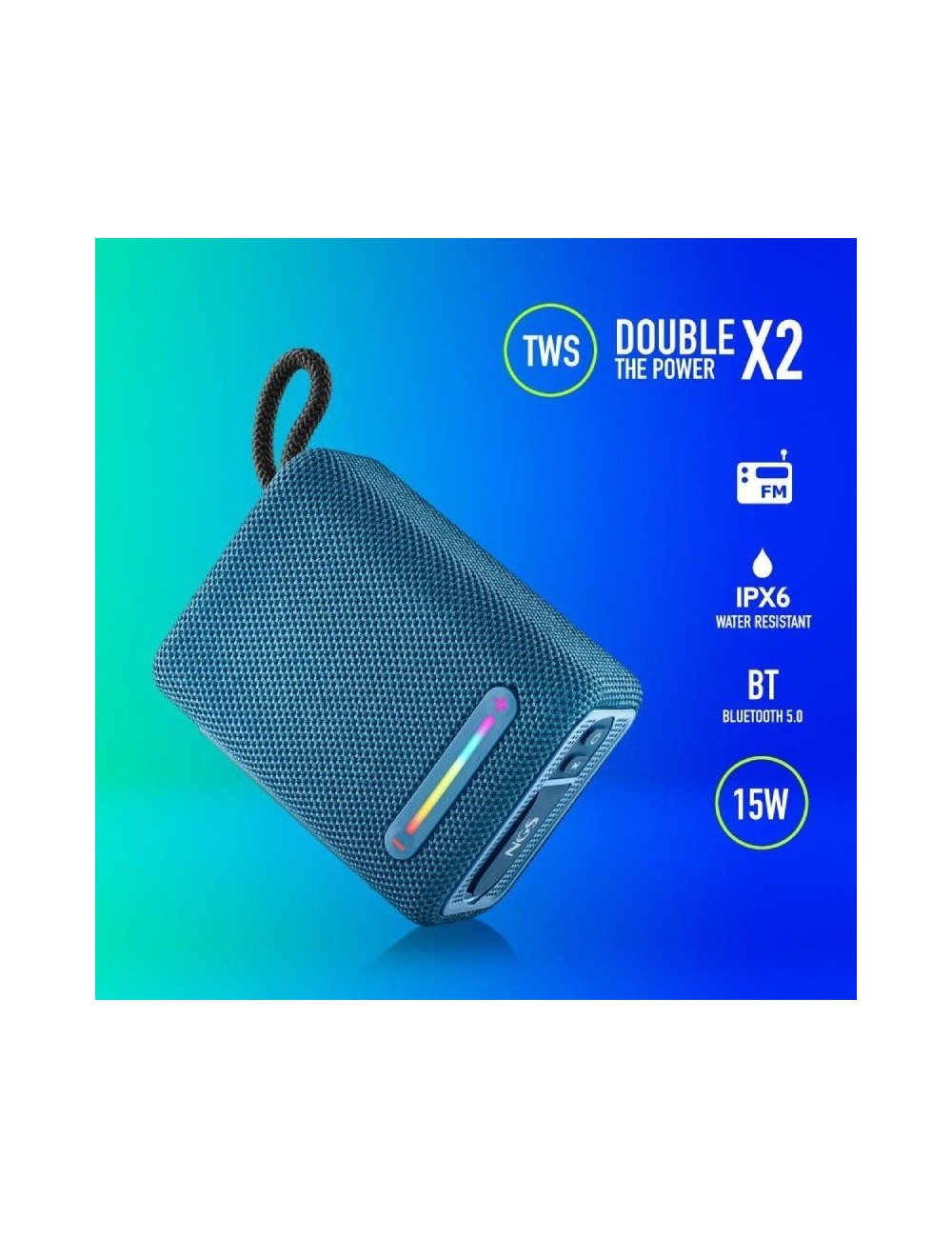 Altavoz con Bluetooth NGS Roller Furia 1/ 15W/ 2.0/ Azul