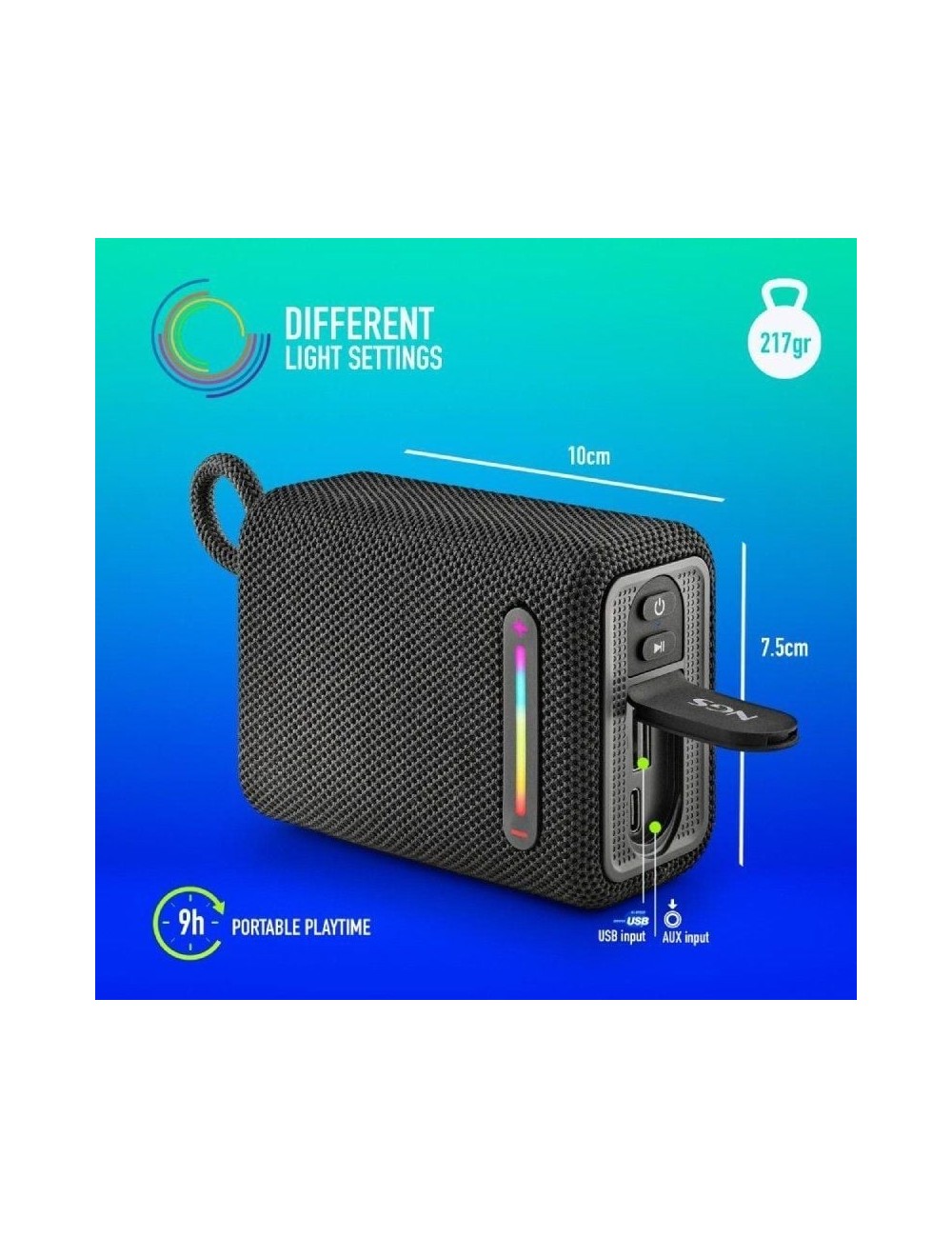 Altavoz con Bluetooth NGS Roller Furia 1/ 15W/ 2.0/ Azul