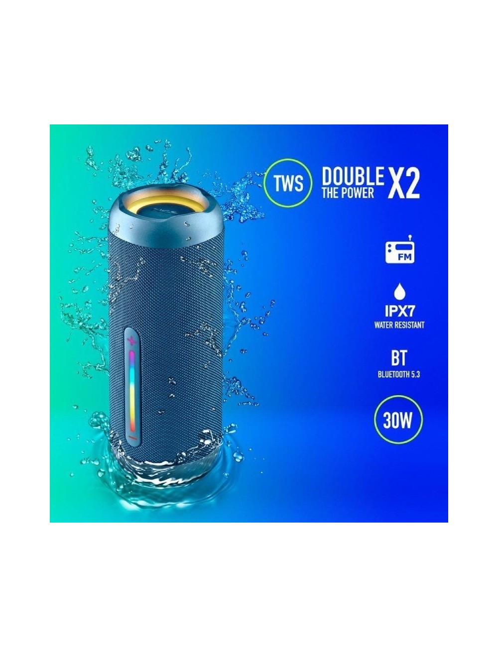 Altavoz con Bluetooth NGS Roller Furia 2/ 30W/ 2.0/ Azul