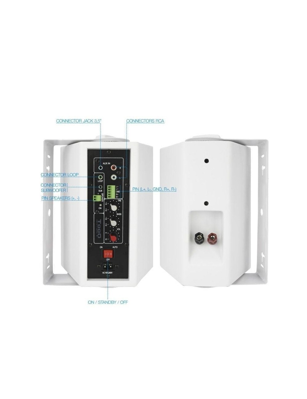 Altavoces Autoamplificados TooQ TQOWS-01W/ 60W/ 2.0/ Blancos