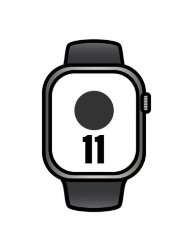 Apple Watch Series 11/ GPS/ Cellular/ 42mm/ Titanio Natural/ Correa Deportiva Negra (M/L)