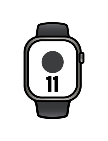 Apple Watch Series 11/ GPS/ Cellular/ 42mm/ Titanio Negro/ Pizarra Correa Deportiva Negro (S/M)