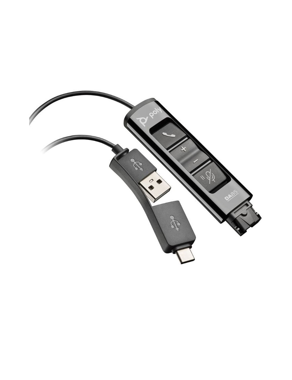 Adaptador QD USB Poly DA85 786C7AA/ QD Macho/ USB Macho - USB Tipo-C Macho