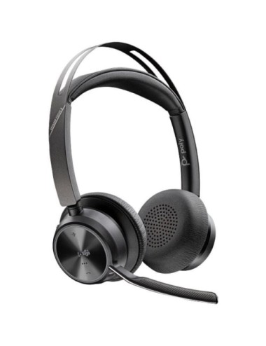 Auriculares Inalámbricos Poly Voyager Focus 2 para Microsoft Teams + Adaptador USB-C-A + Soporte de Carga/ con Micrófono/ Blueto