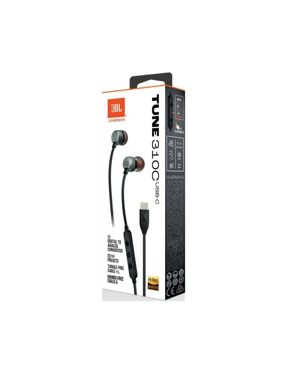 Auriculares Intrauditivos JBL Tune 310C/ con Micrófono/ Negros