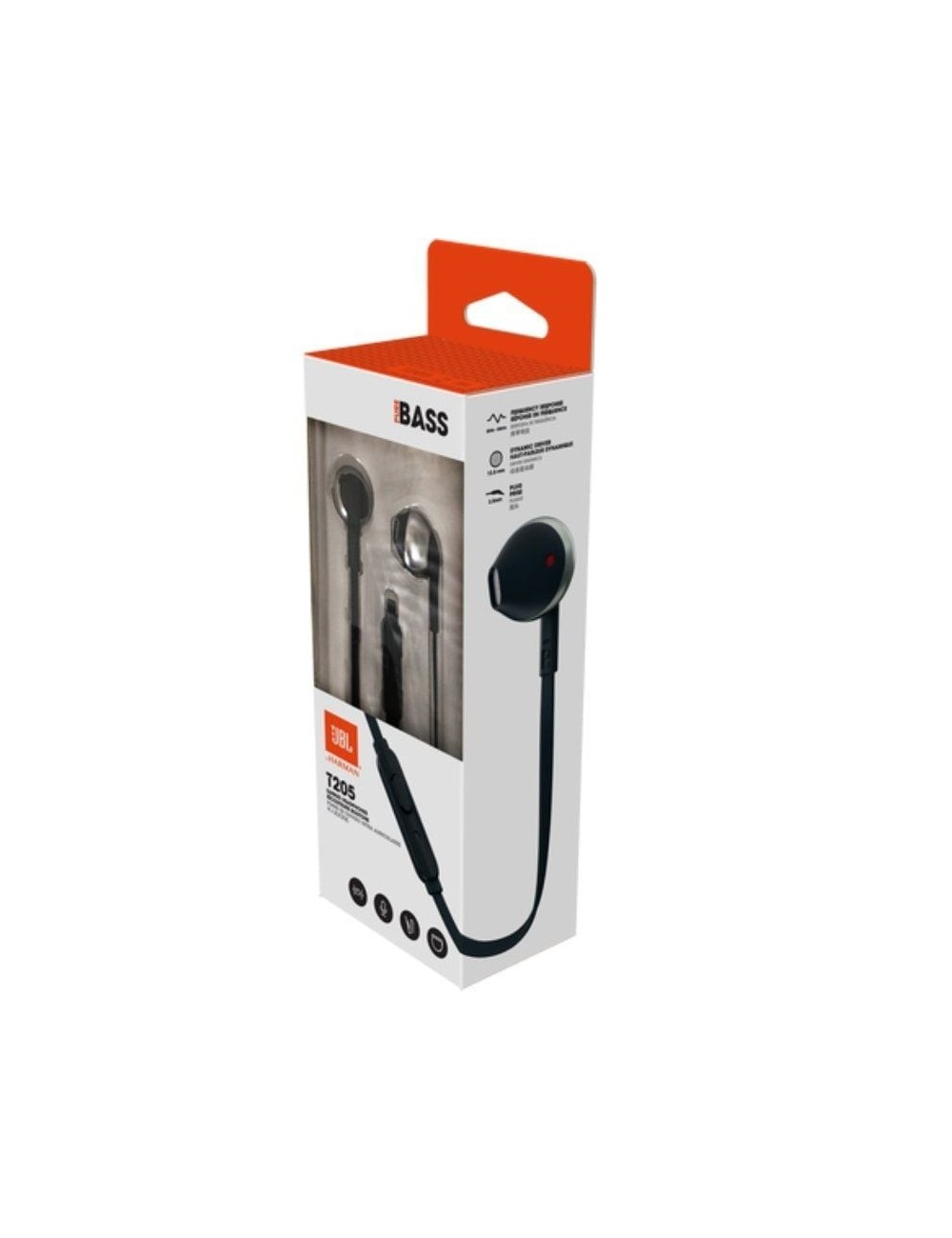 Auriculares Intrauditivos JBL Tune 205/ con Micrófono/ Jack 3.5/ Negros