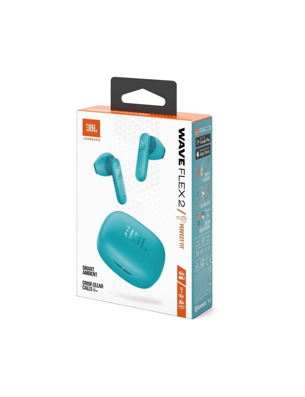 Auriculares Bluetooth JBL Wave Flex con estuche de carga/ Autonomía 10h/ Azules