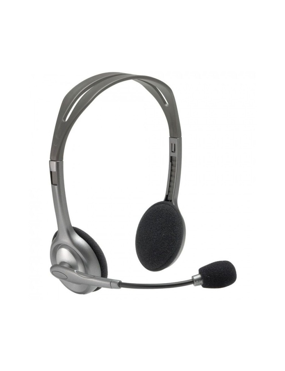 Auriculares Logitech H110/ con Micrófono/ Jack 3.5/ Plateados