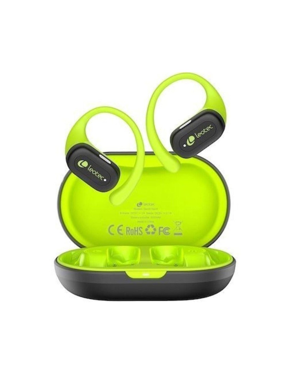 Auriculares Deportivos Bluetooth Leotec Open Air Zenith Sport con estuche de carga/ Autonomía 6.5h/ Lima