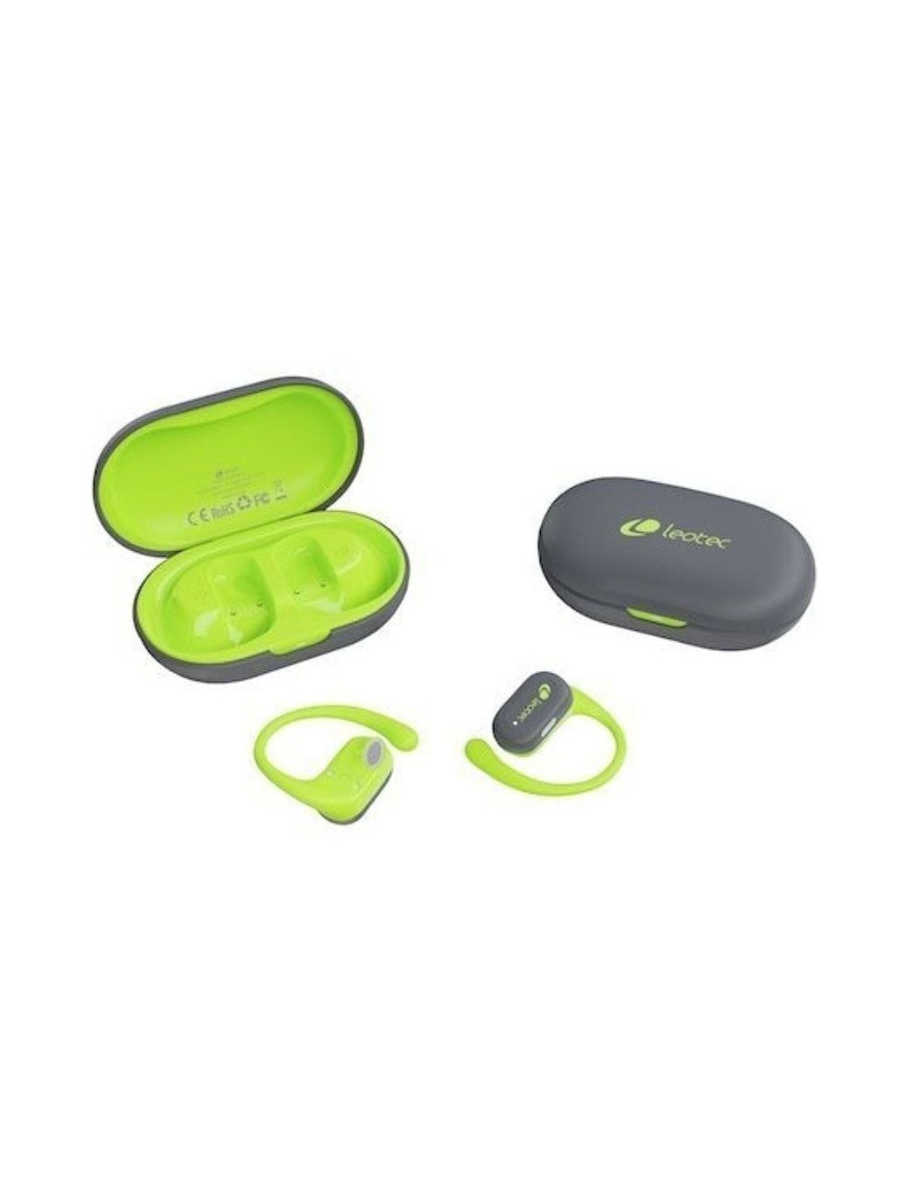 Auriculares Deportivos Bluetooth Leotec Open Air Zenith Sport con estuche de carga/ Autonomía 6.5h/ Lima