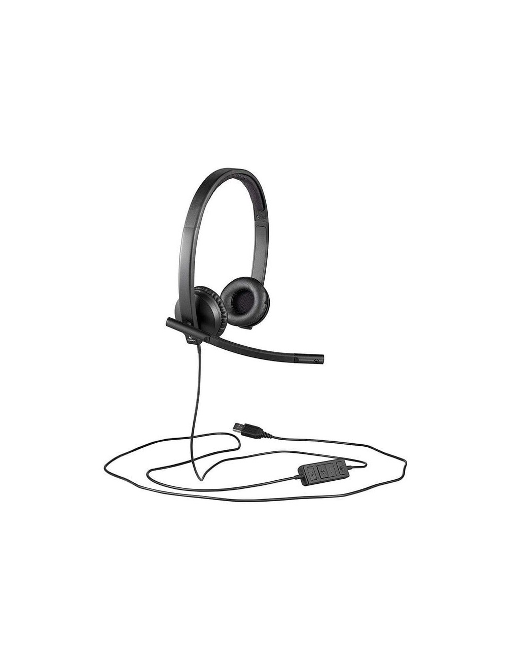 Auriculares Logitech H570E/ con Micrófono/ USB/ Negros