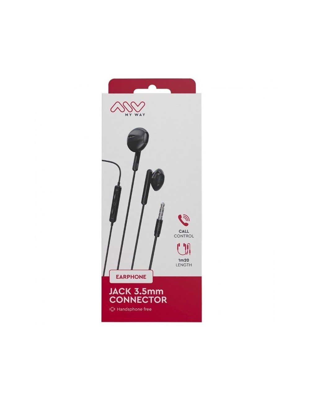 Auriculares Intrauditivos Myway MWHPH0019/ con Micrófono/ Jack 3.5/ Negros