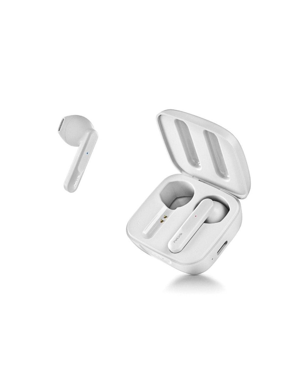 Auriculares Bluetooth NGS Ártica Move con estuche de carga/ Autonomía 7h/ Blancos