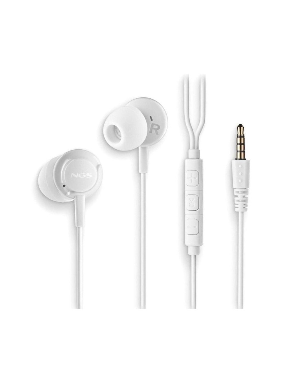Auriculares Intrauditivos NGS Cross Drift/ con Micrófono/ Jack 3.5/ Blancos