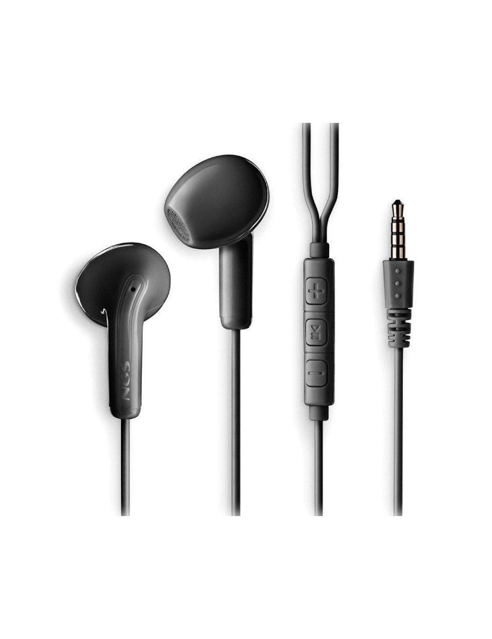 Auriculares Intrauditivos NGS Cross Flip/ con Micrófono/ Jack 3.5/ Negros